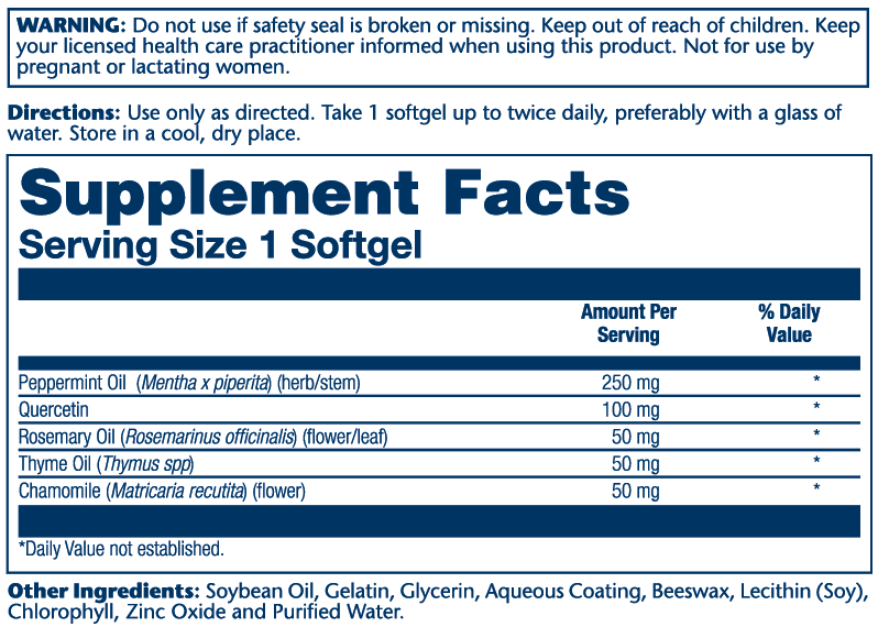 Enteric Coated Peppermint Oil 60 Count