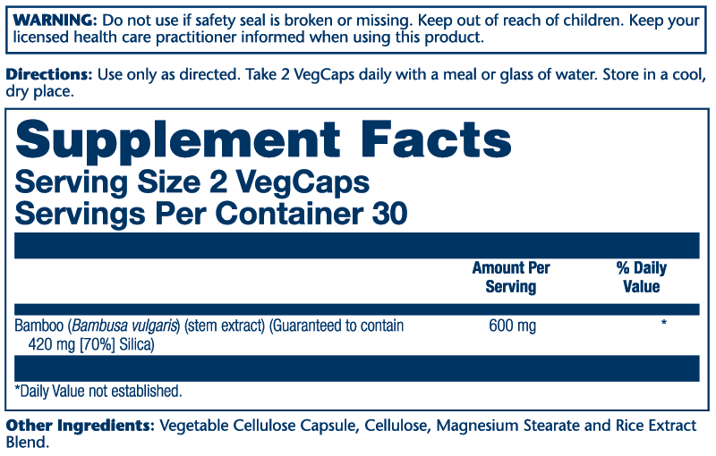 Bamboo Extract 600mg 60 Count