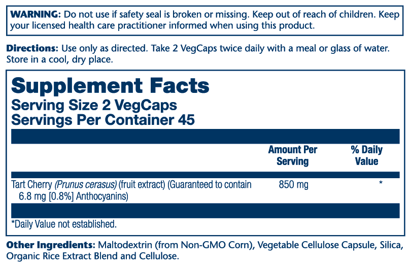 Tart Cherry 850mg 90 Count