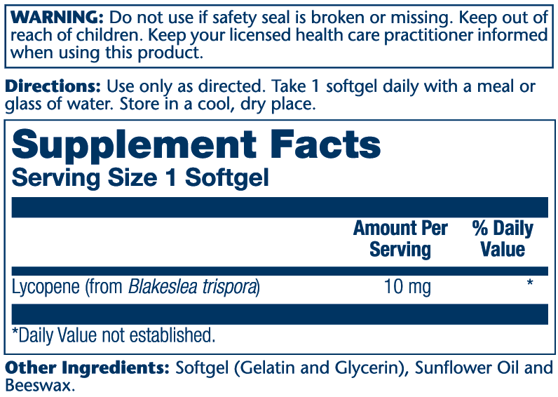 Lycopene 10mg 60 Count