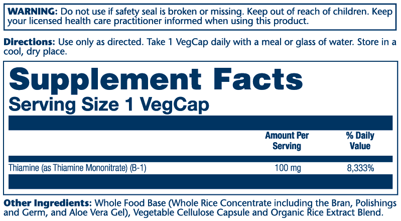Vitamin B1 100mg 100 Count