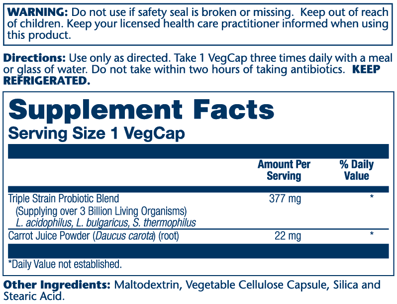 Freeze Dried Acidophilus + Prebiotic Carrot Juice 30 Count