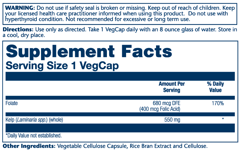 Kelp 550mg 100 Count