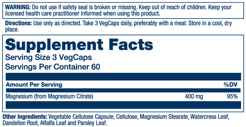 Magnesium Citrate 400mg 180 Count