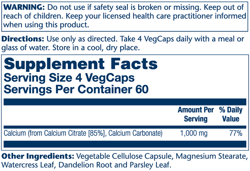 Calcium Citrate W/Vitamin D 1000mg 240 Count
