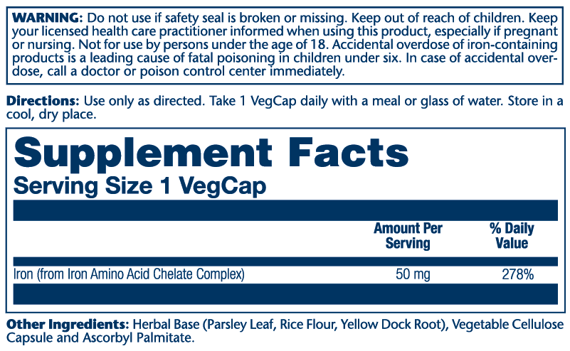 Iron 50mg 60 Count