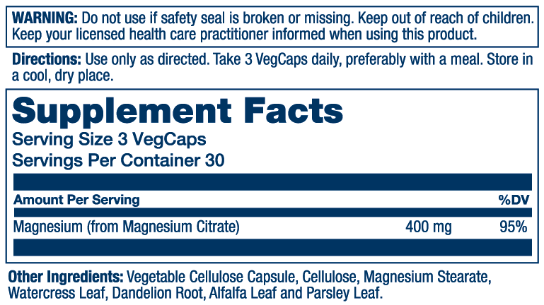Magnesium Citrate 400mg 90 Count