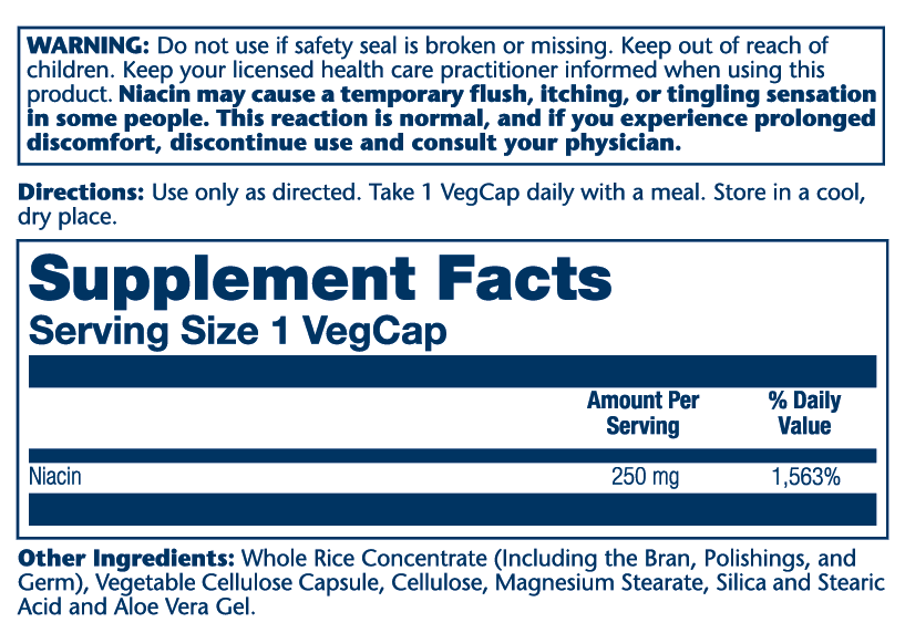 Niacin Timed-Release 250mg 100 Count