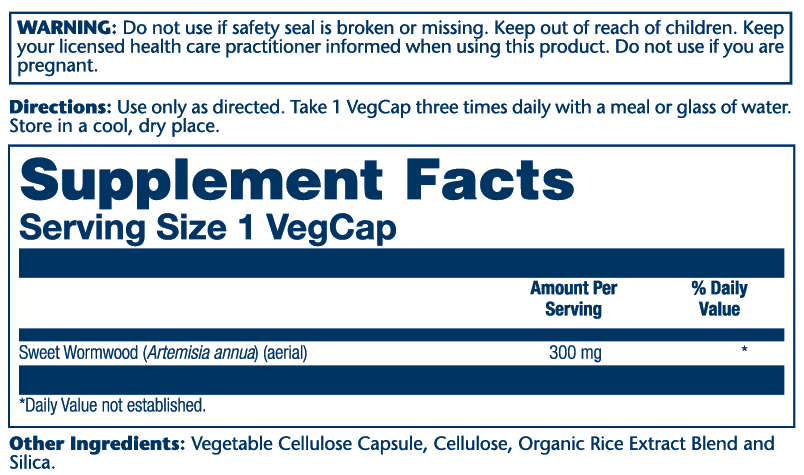Sweet Wormwood 300mg 100 Count