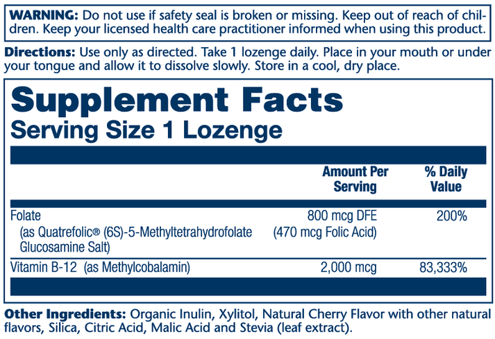 Methyl B12 Methyl Folate (Cherry) 60 Count