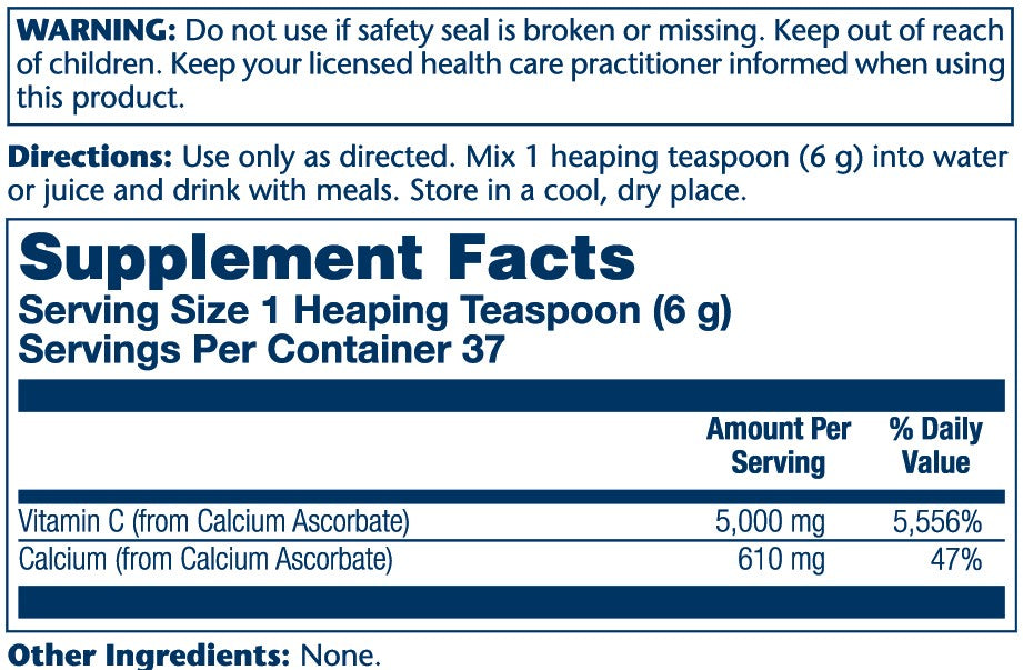 Buffered Vitamin C Powder 5000mg 8oz.