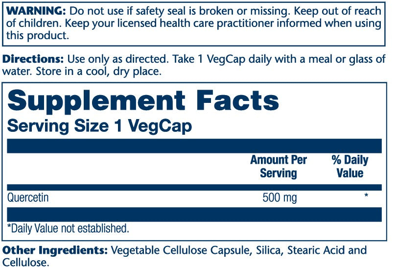 Quercetin 500mg 90 Count