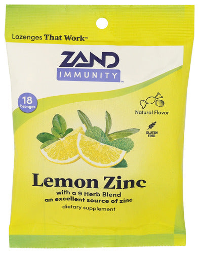 Lemon Zinc Lozenges 18 Count