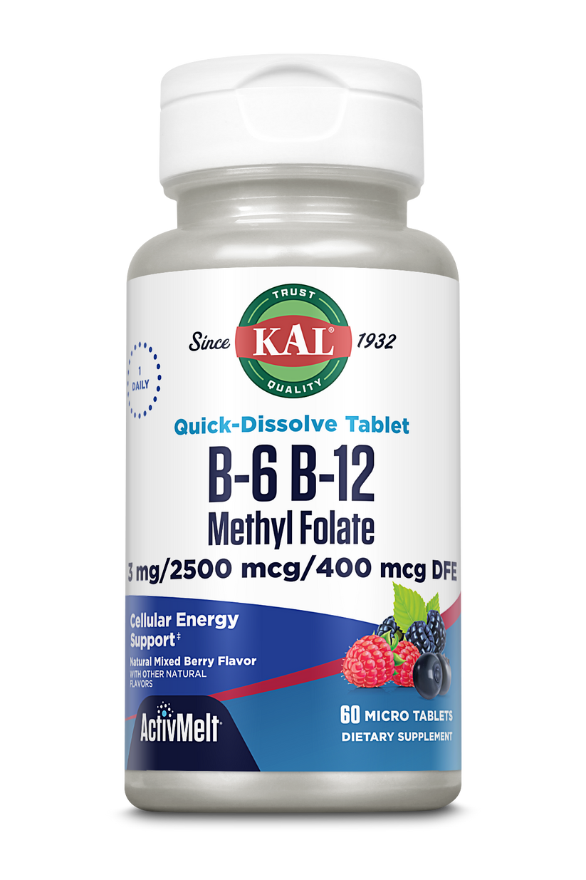 B-6 B-12 Methyl Folate Mixed Berry 60 count