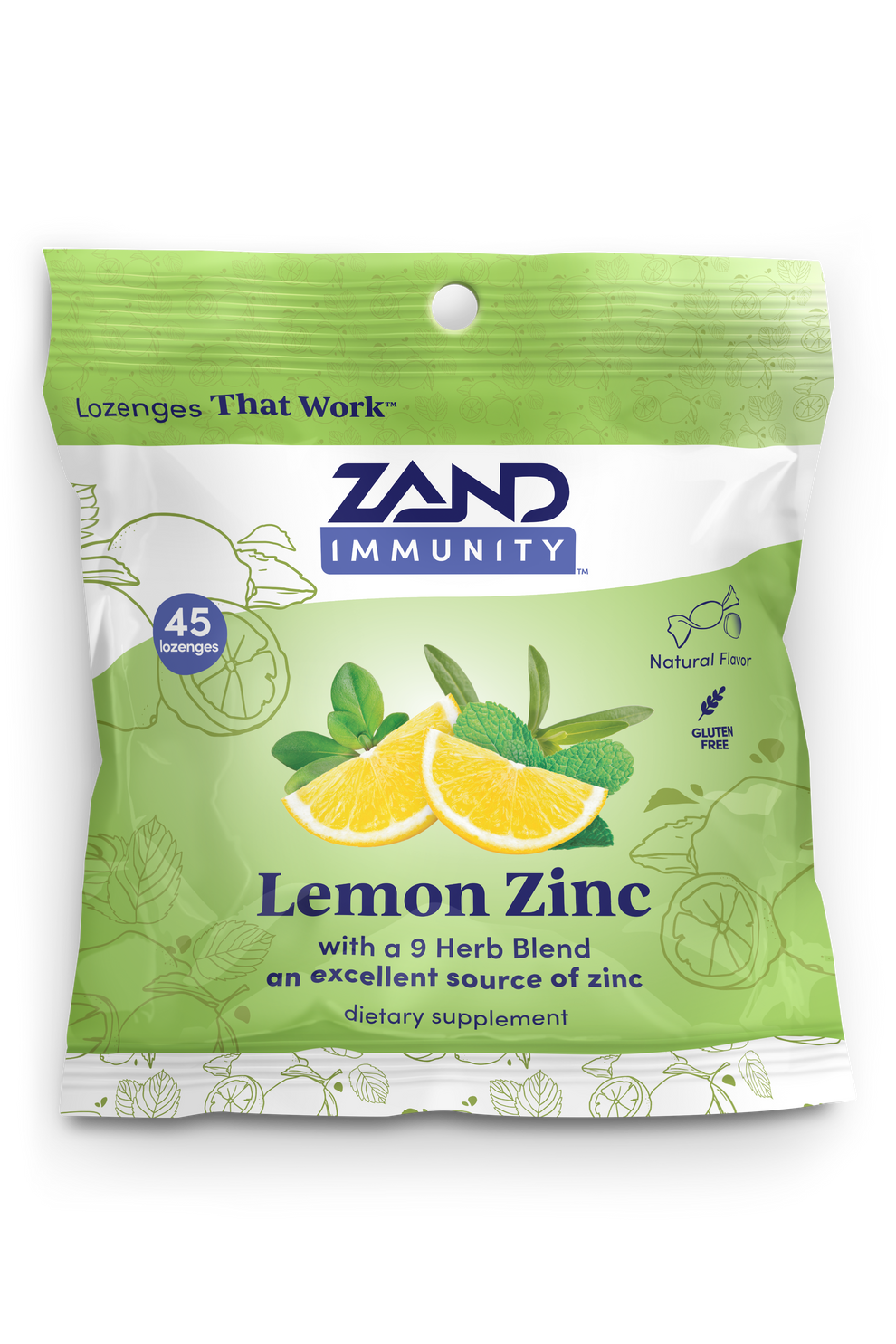 Lemon Zinc Lozenges 45 Count