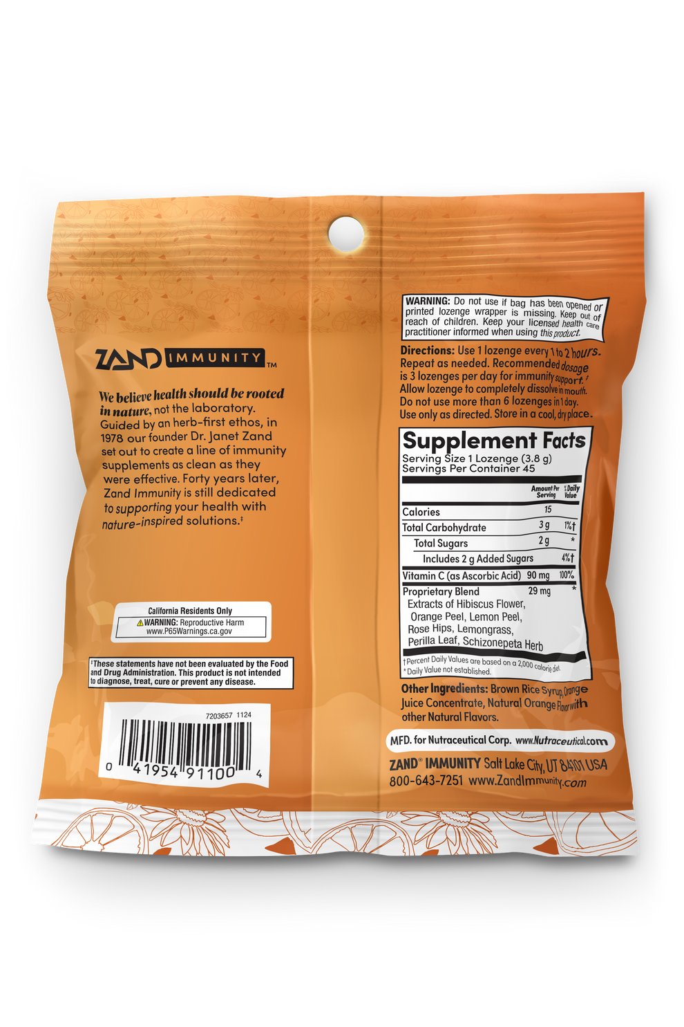 Orange C Lozenges 45 Count
