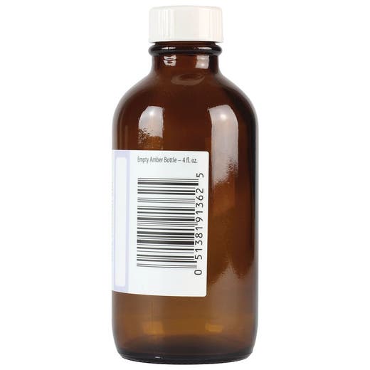 Empty Amber Glass Bottle 4oz.