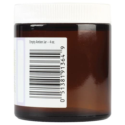 Empty Amber Glass Jar Wide Mouth