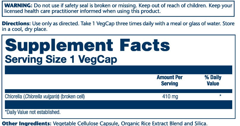 Broken Cell Chlorella 410mg 100 Count