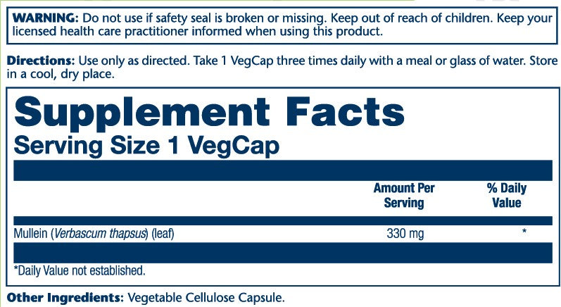 Mullein Leaves 330mg 100 Count