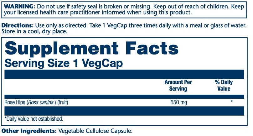 Rose Hips 550mg 100 Count