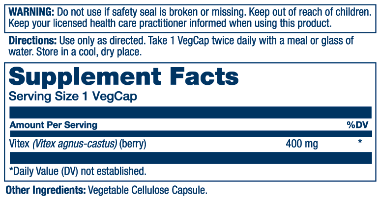 Vitex Berry 400mg 100 Count