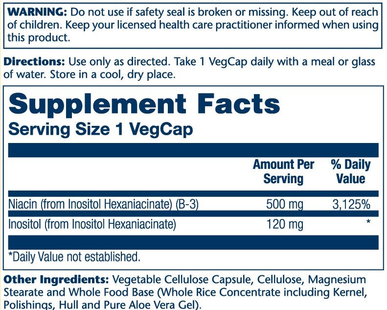Niacin No Flush 500mg 100 Count