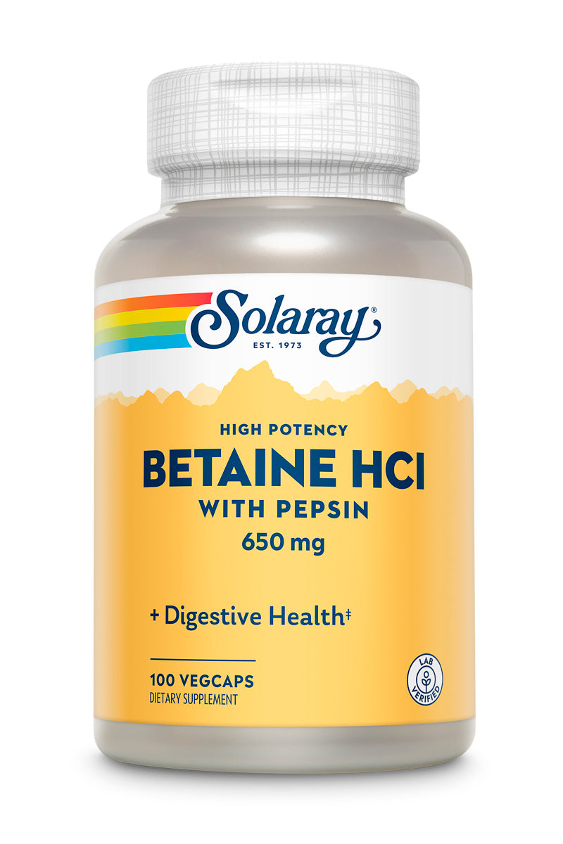 High Potency Betaine HCI W/Pepsin 100 Count