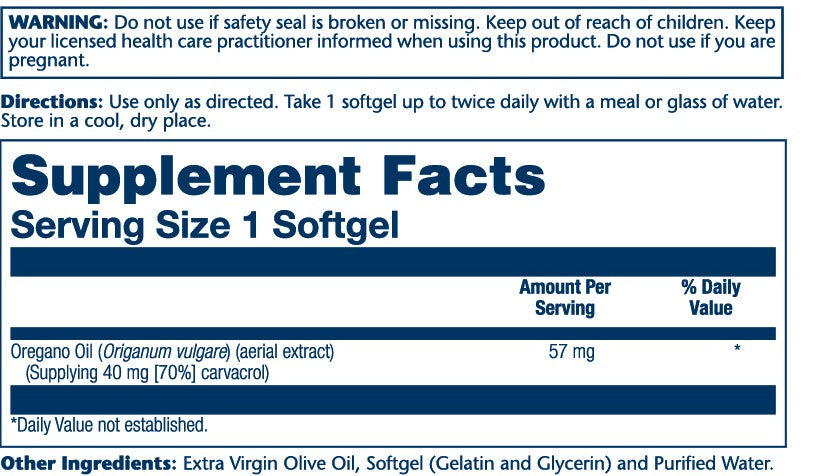 Oregano Oil 57mg 60 Count