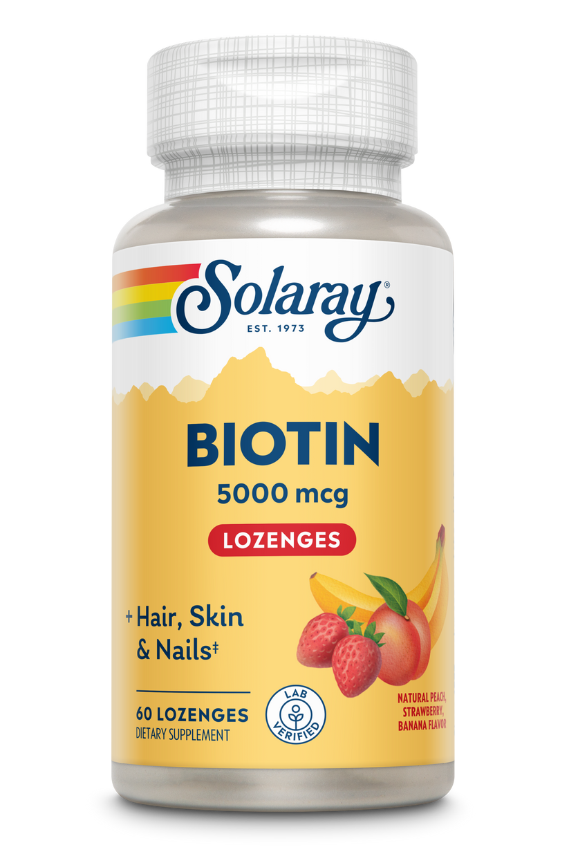 Biotin Lozenges Peach Strawberry & Banana 5000mcg 60 Count