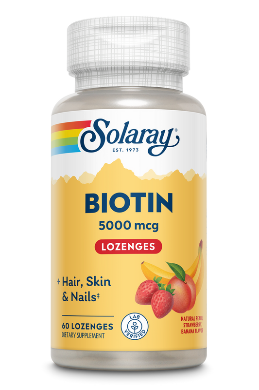 Biotin Lozenges Peach Strawberry & Banana 5000mcg 60 Count