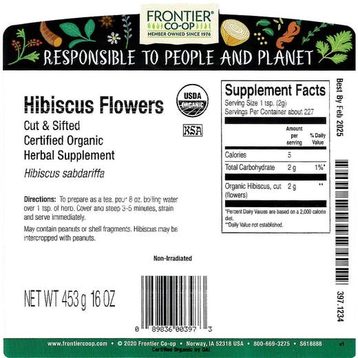 Hibiscus Flowers Cut and Sifted Organic