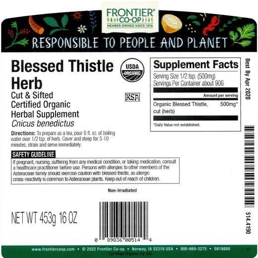 Blessed Thistle Herb C/S Organic