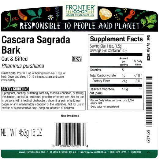 Cascara Sagrada Bark C/S