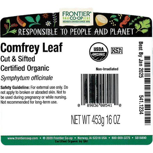 Comfrey Leaf Cut & Sifted C/O