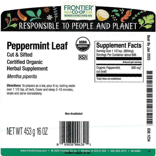 Peppermint Leaf C/S Organic