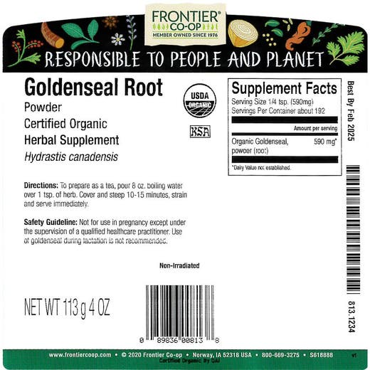 Organic Goldenseal Root Powder