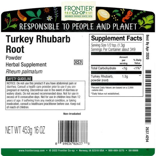 Turkey Rhubarb (Bulk) Root Powder
