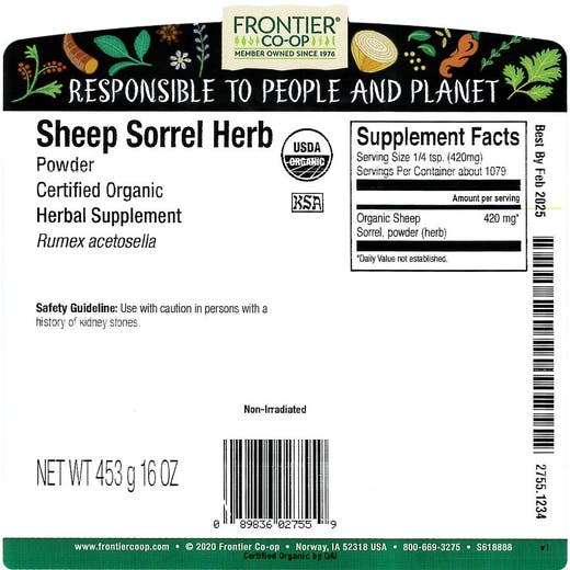 Sheep Sorrel Herb Powder Organic