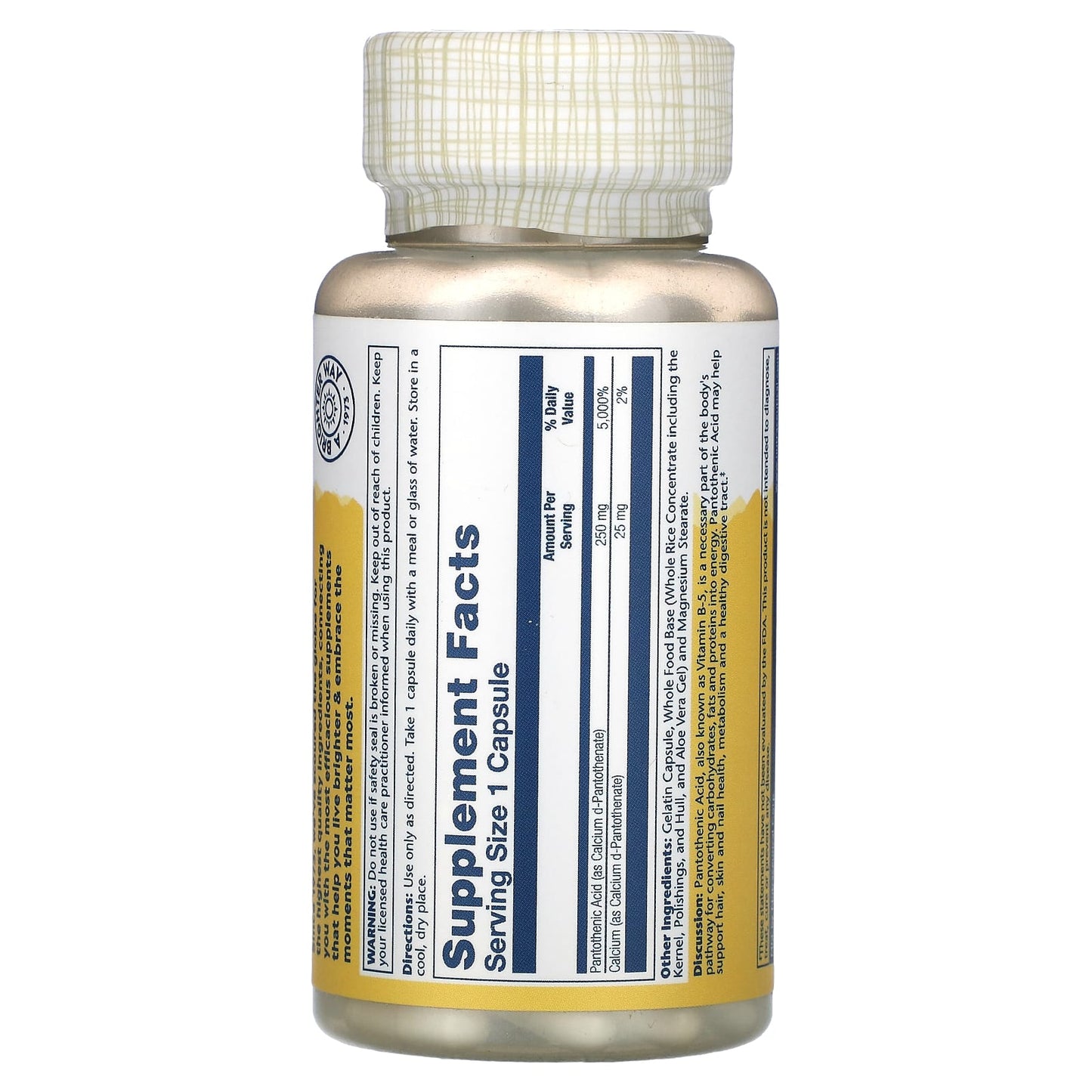 Pantothenic Acid 250mg 100 Count