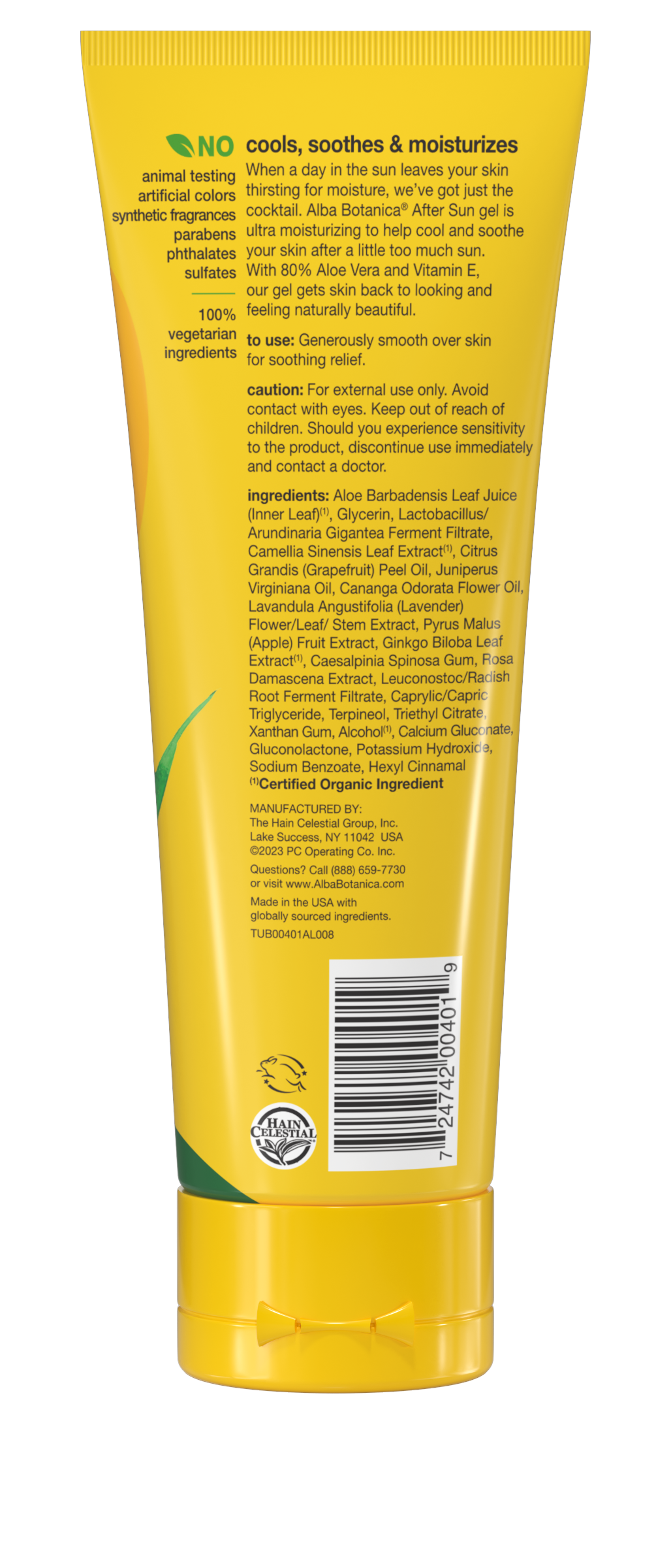 After Sun Gel 80% Aloe Vera 8oz.