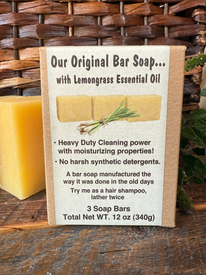 Original Bar Soap  w/ Lemongrass Essential Oil   3 Bars