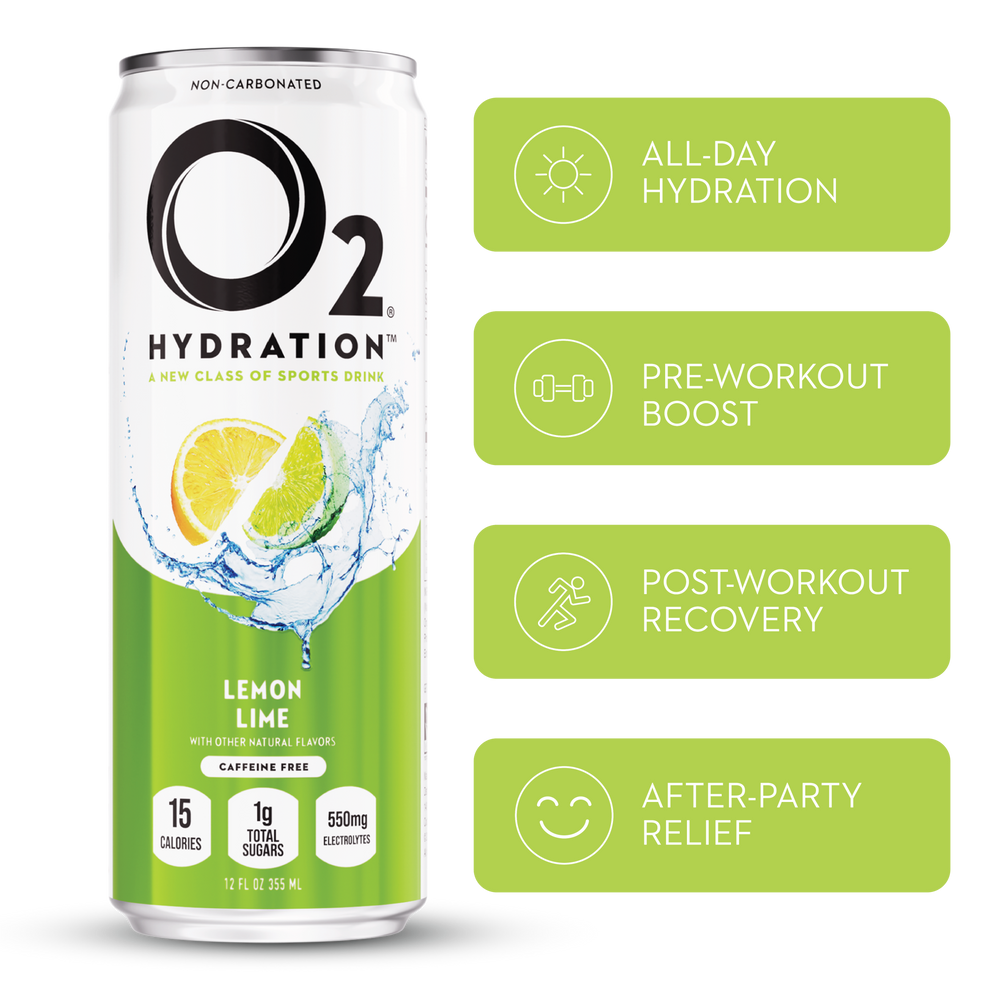 O2 Hydration Lemon Lime 12oz. 1 Count