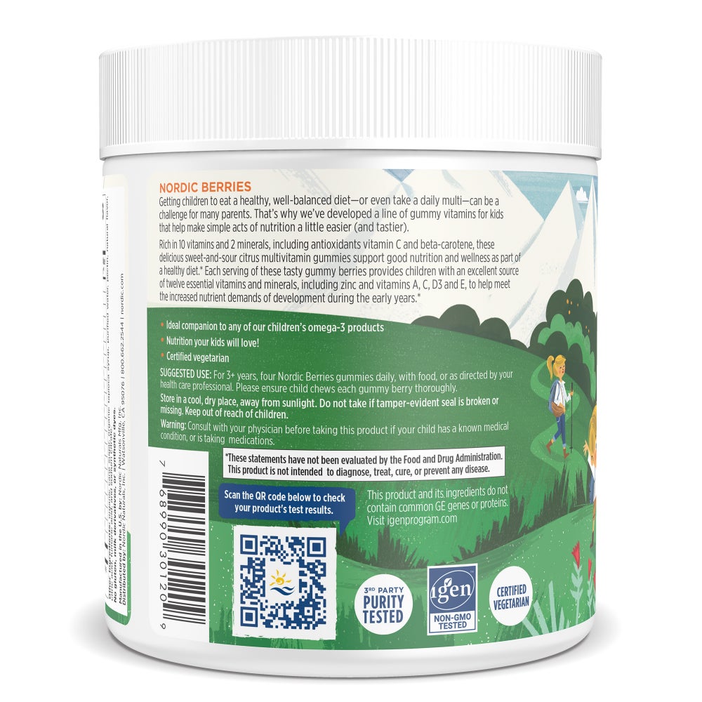 Nordic Berries Multivitamin Gummies Orange Lemon 120 Count