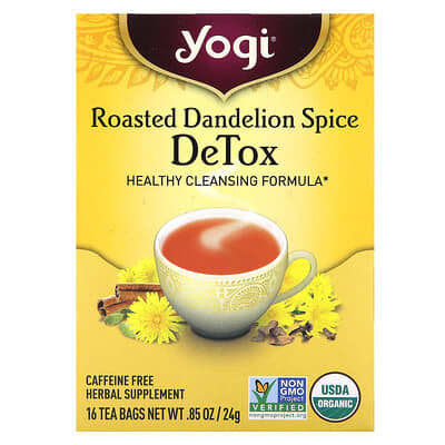 Organic Roasted Dandelion Spice DeTox Herbal Tea 6ct
