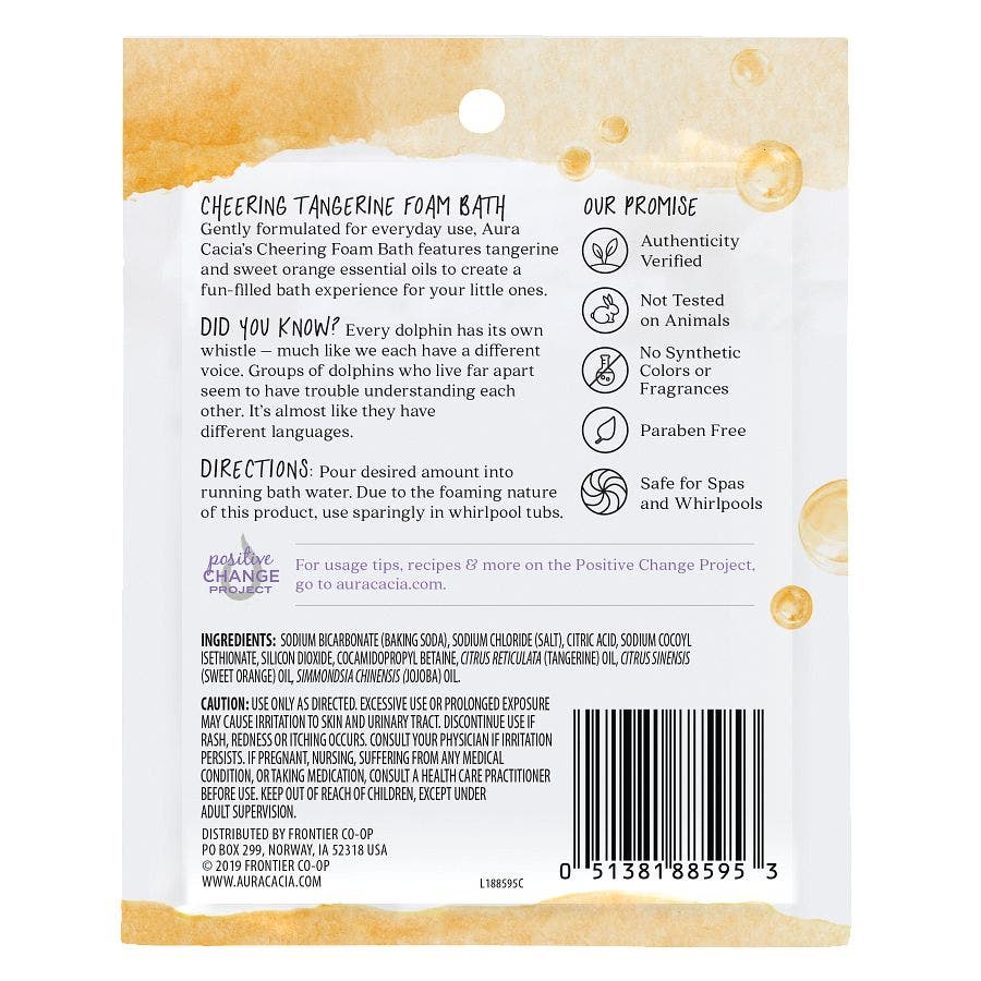 Aura Cacia Cheering Tangerine Kids Foam Bath 2.5 oz.