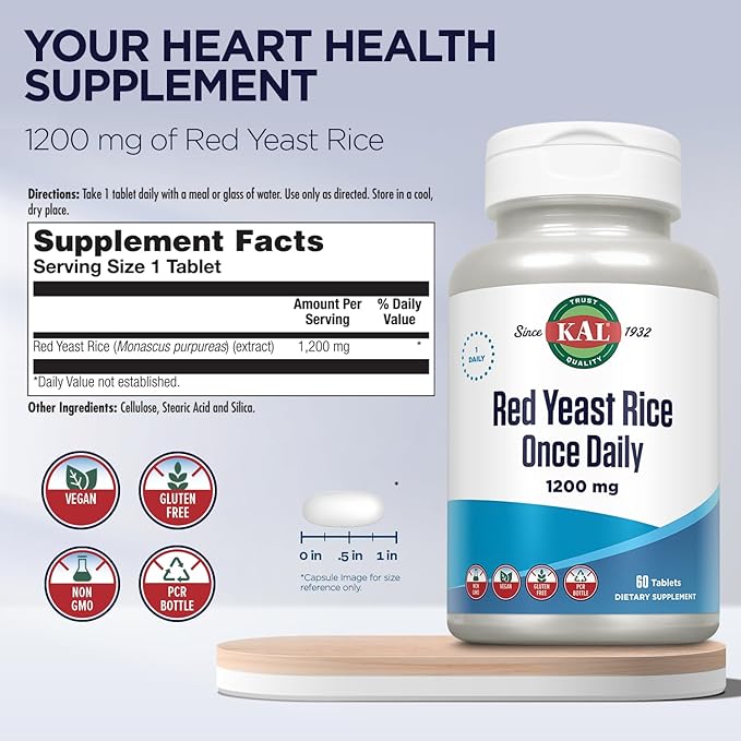 Once Daily Red Yeast Rice 60 Count