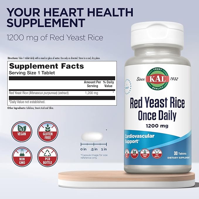 Red Yeast Rice Once Daily 1200mg 30 Count