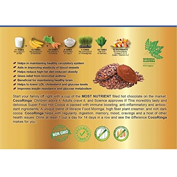 CocoRinga Moringa Hot Chocolate 14 Count