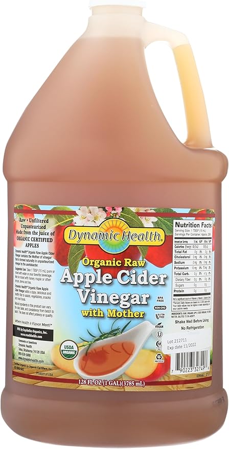 Apple Cider Vinegar With Mother Organic 1gal.